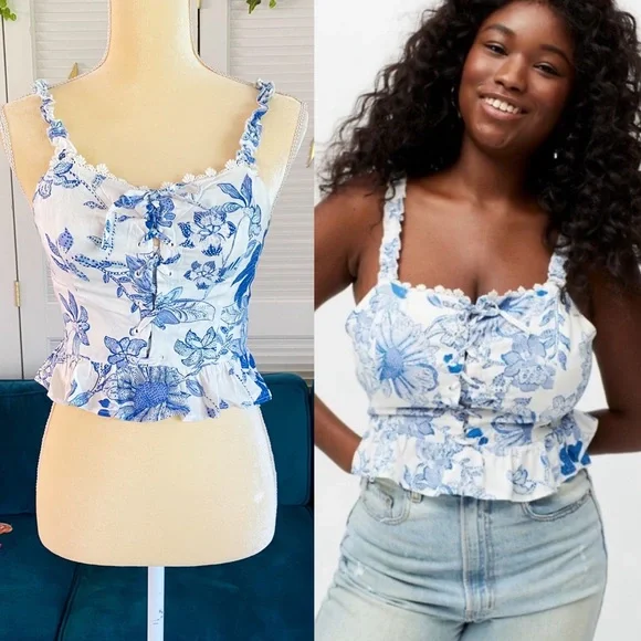 トップス Flower Pattern Motif Bustier ELLACCI Women's 3D Floral Bustier Crop Top Sexy Corset Tops